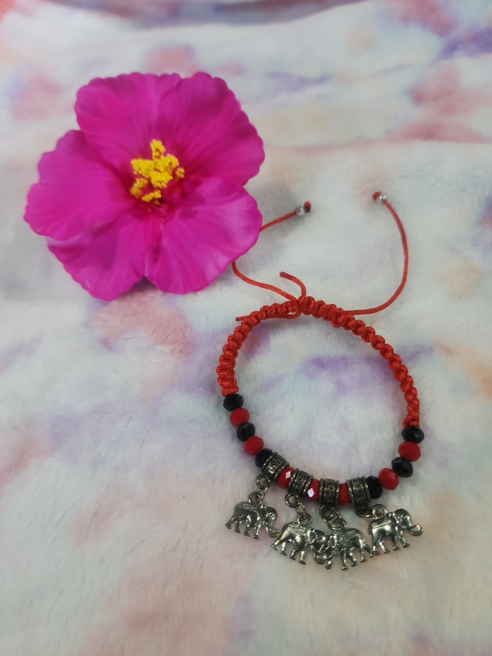 Set of Bracelet and Flower Hair Piece